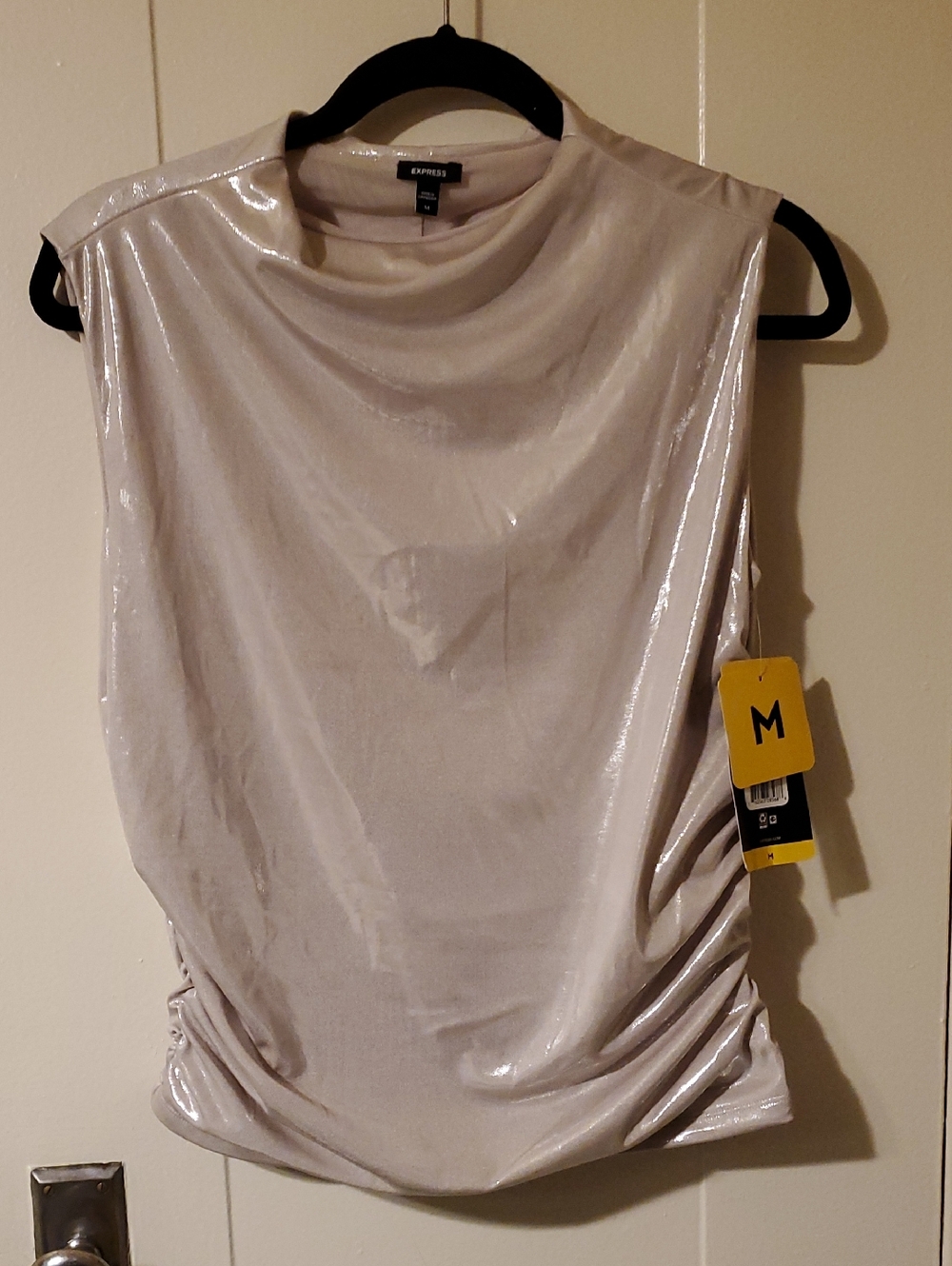 NWT EXPRESS Mock Neck Tank - Shimmery Sleeveless Top - Size M